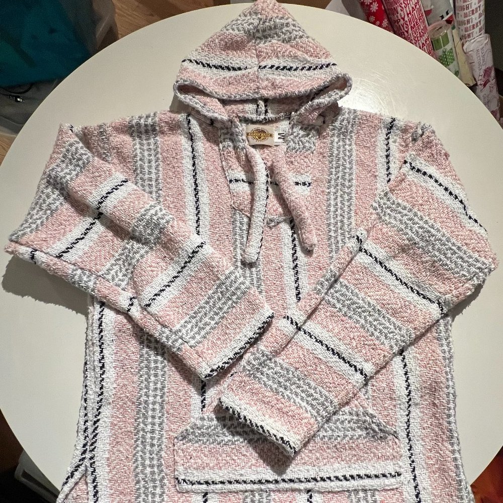 Earth Ragz, Baja Joe Poncho/Pullover Sweatshirt, Size M, striped